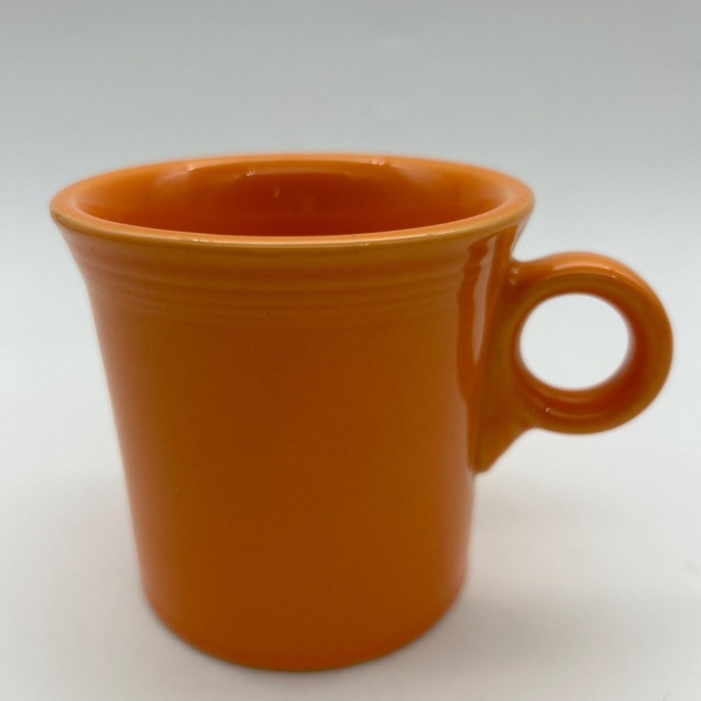 Set of 2 Vintage Tangerine Orange Fiestaware Coffee Cups Never Used